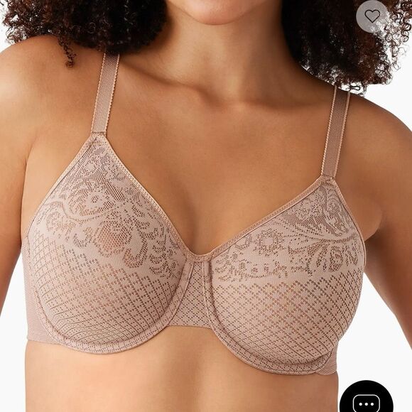 Wacoal Women's Minimizer Bra 38DDD Beige Lace Underwire Support - Picture 1 of 7